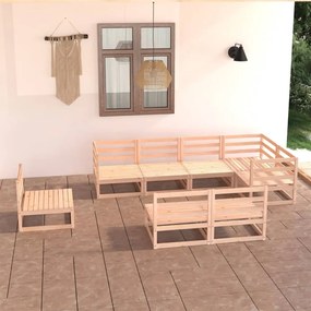 vidaXL 8 pcs conjunto lounge de jardim pinho maciço