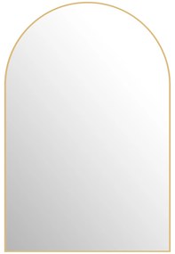 HOMCOM Espelho Mural Arqueado para Casa de Banho com Moldura em Liga de Alumínio para Quarto Sala Entrada 60×90 cm Ouro | Aosom Portugal