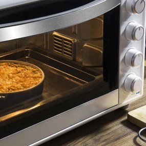 Mini-Forno com capacidade de 46 litros Bake&amp;Toast 4600 White Gyro, 12 funções combináveis, alta potência de 2000 W e espeto rotativo Branco