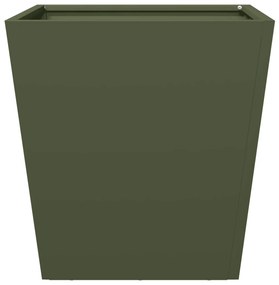 Vaso/floreira de jardim 2 pcs 40x40x40 cm aço verde azeitona