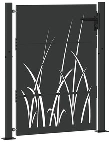 Portão de Jardim Preto 105 x 125 cm Aço com Revestimento em Pó