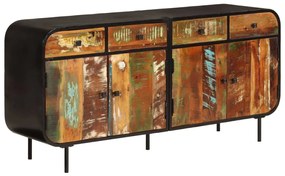 vidaXL Aparador 140x35x70 cm madeira recuperada maciça e metal
