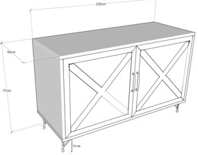 Console Jupiter – Anthracite Oak – 100 cm x 77 cm x 40 cm