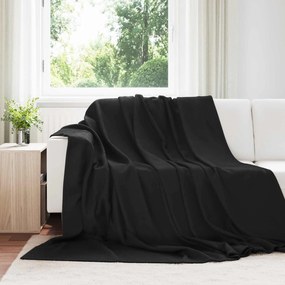 vidaXL Cobertor Preto 240 x 220 cm Lã