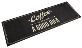 Tapete de cozinha lavável 60x180 cm veludo texto café