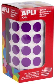 Rolo Autocolantes Redondo Roxo 15MM