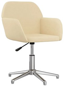 Cadeiras de jantar giratórias 2 pcs tecido cor creme