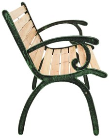 Banco de jardim 116 cm ferro fundido e madeira de abeto maciça
