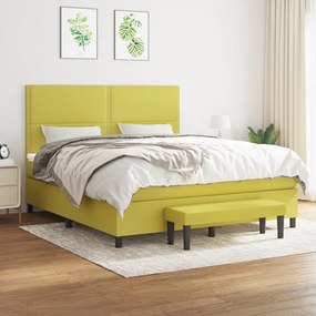 vidaXL Cama com molas/colchão 180x200 cm tecido verde-claro