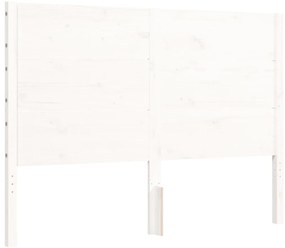 Cama sem colchão 140x200 cm madeira de pinho maciça branco