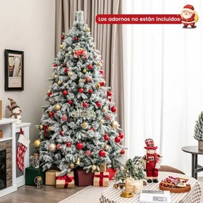 Árvore de Natal Artificial, Luzes LED Brancas Quentes 130 x 56 x 215 cm Verde