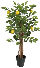 vidaXL Limoeiro artificial com 3 troncos 85 cm PP verde