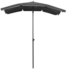 Guarda-sol de jardim com poste 200x130 cm antracite