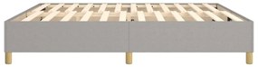 Estrutura de cama sem colchão 200x200 cm tecido cinzento-claro