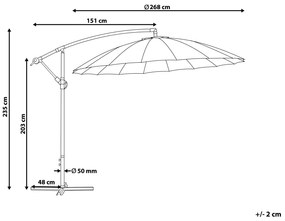 Guarda-Sol de jardim de alumínio ⌀ 268 cm cinzento claro CALABRIA II Beliani