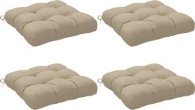 Outsunny Conjunto de Almofadas para Cadeiras de Jantar e Jardim Impermeáveis e Anti-UV com 2 Fitas de Fixação 48x48x10 cm Caqui | Aosom Portugal