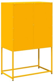 Aparador alto 68x39x107 cm aço amarelo mostarda