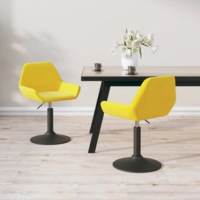 vidaXL Cadeiras de jantar giratórias 2 pcs veludo amarelo mostarda