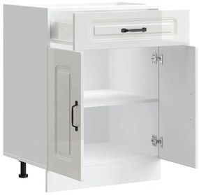 Armário de cozinha baixo Kalmar branco alto brilho