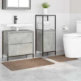 Conjunto de 2 Tapetes de Banho vidaXL Marrom Polipropileno Antiderrapa