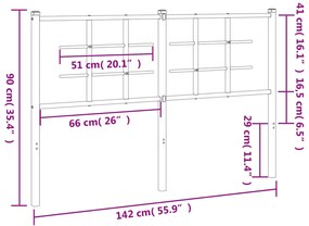 Cabeceira de cama 135 cm metal preto