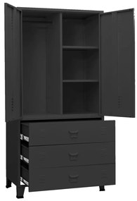 Roupeiro industrial 90x50x180 cm metal preto