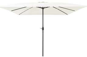 Parasol de Jardim Quadrado vidaXL 295x245 cm Branco Areia