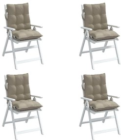 Almofadões cadeira encosto baixo 4 pcs oxford cinza-acastanhado