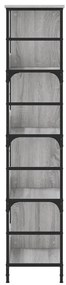 Estante 78,5x33x153 cm derivados de madeira cinzento sonoma