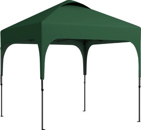 Outsunny Tenda Dobrável 2,5x2,5 m Tenda de Jardim para Festas e Campismo com Proteção UV50+ Altura Ajustável 4 Sacos de Areia e Bolsa de Transporte Verde Escuro | AOSOM Portugal