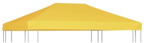 Cobertura de gazebo 270 g/m² 4x3 m amarelo