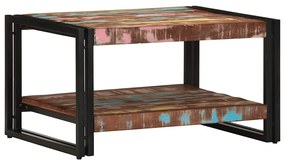 Mesa de centro multicor 70x50x38 cm madeira maciça recuperada