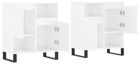 Aparadores 2 pcs derivados de madeira branco brilhante