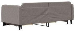 Sofá-cama c/ gavetão/gavetas 90x200 cm tecido cinza-acastanhado