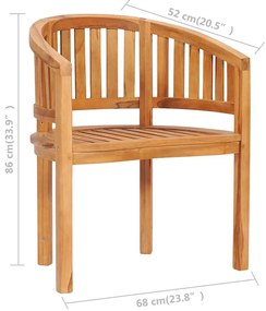 Cadeiras de costas redondas 2 pcs madeira de teca maciça
