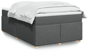 Cama boxspring com colchão 120x190 cm tecido cinzento-escuro