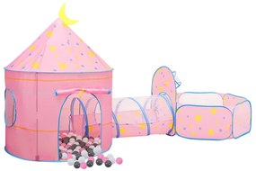 Tenda de brincar infantil com 250 bolas 301x120x128 cm rosa
