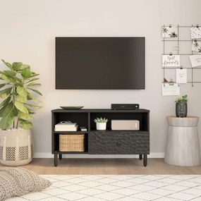 Móvel de TV 80x33x46 cm madeira de mangueira maciça preto
