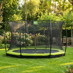 Trampolim redondo chão Silhouette ø427 cm com rede de segurança - verde