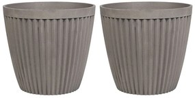 Conjunto de 2 vasos decorativos taupe ⌀ 44 cm POKA Beliani
