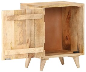 Mesa cabeceira esculpida 40x30x50 cm madeira mangueira maciça