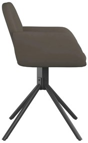 Cadeiras de jantar giratórias 2 pcs veludo cinzento-escuro
