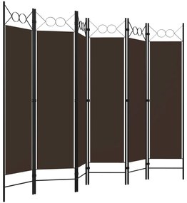 Divisória de quarto com 6 painéis 240x180 cm castanho