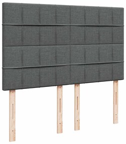 Estrutura de cama otomana com colchão 140x190cm cinzento escuro