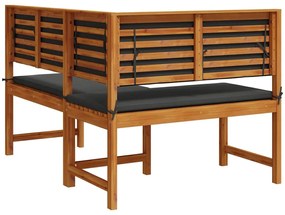 Banco de Canto de Jardim vidaXL com Almofadas 140x100x91 cm Madeira Só