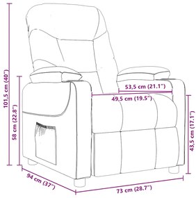 Poltrona de massagens tecido cinzento-escuro