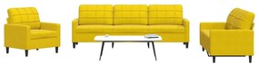 4 pcs conjunto de sofás com almofadões veludo amarelo