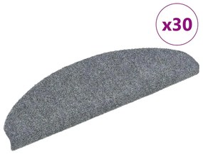 Tapetes de escada autoadesivos 30 pcs 65x21x4cm cinzento-claro