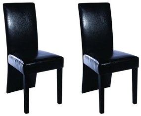 60249 vidaXL Cadeiras de jantar 2 pcs couro artificial preto
