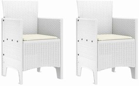 Conjunto de Jantar para Jardim 3 pcs Branco 100 x 100 x 73 cm